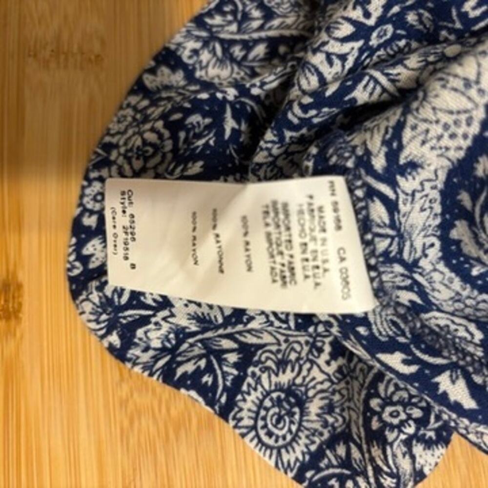 Fifteen Twenty Blue White Boho Tassel Blouse - Picture 10 of 12